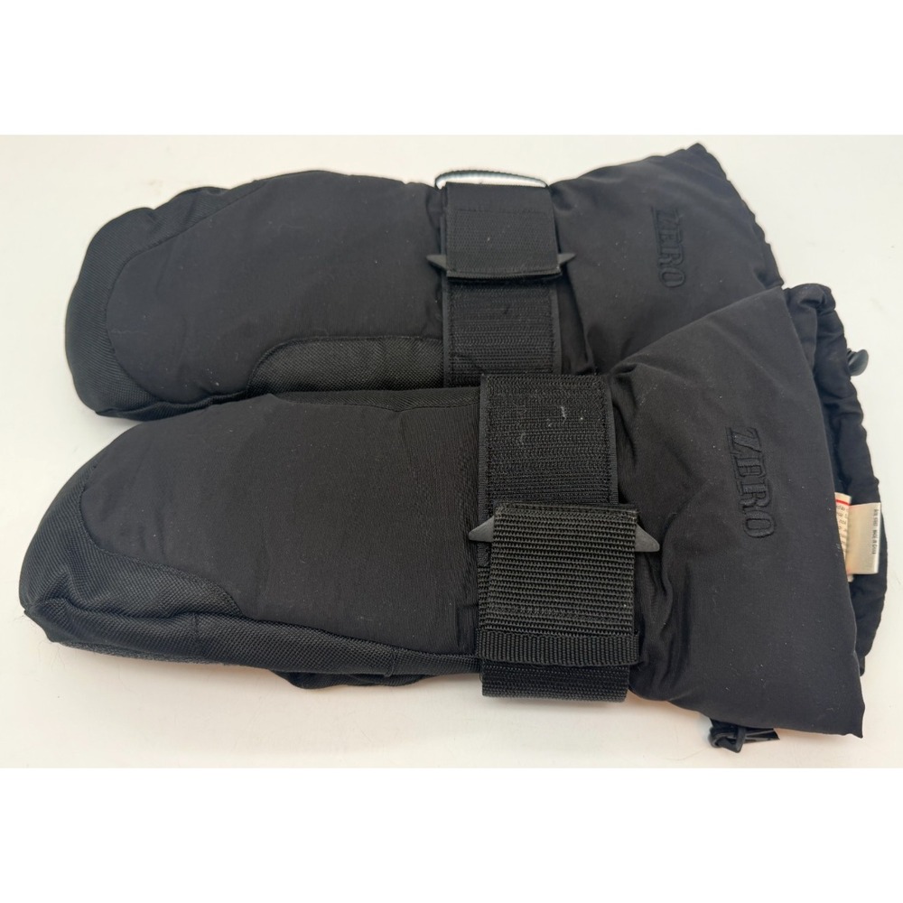 Vintage ZERO 90s Ski Snowboard Mittens Black Featherlite Insulated | Men's Small - Picture 6 of 15